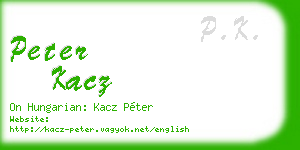 peter kacz business card